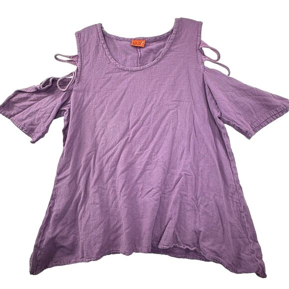 Oh My Gauze! Tops - Oh My Gauze 2 Women’s Size Medium / Large Cold Shoulder Top Lagenlook‎ Beachy